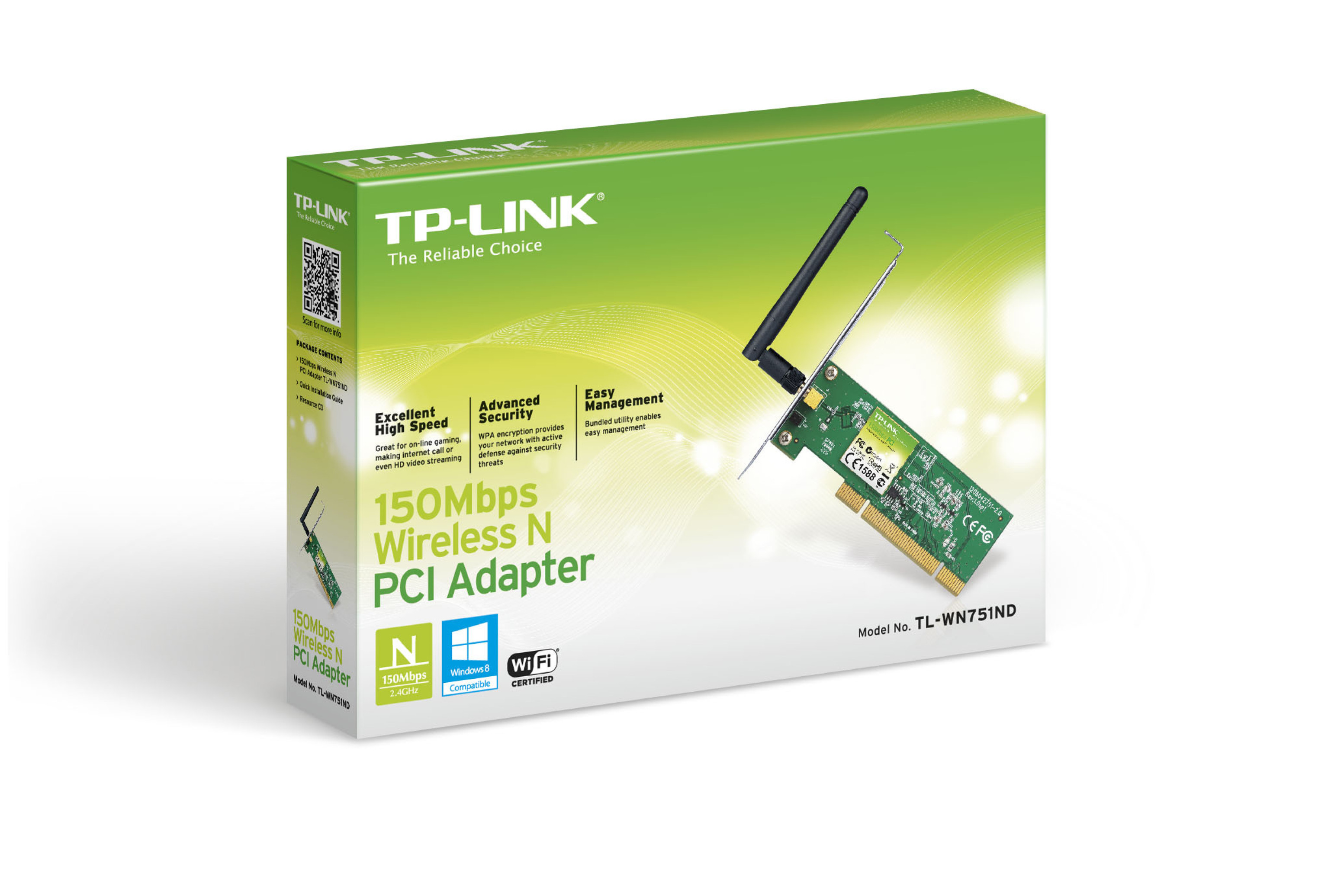  کارت شبکه بی‌سیم 150Mbps تی پی لینک مدل TL-WN751ND_V1 